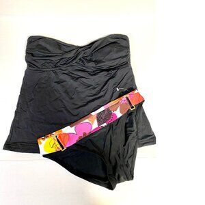 NEW 2pc Mossimo Black Tankini Top M; ND New Directions Bikini M Swimwear #051